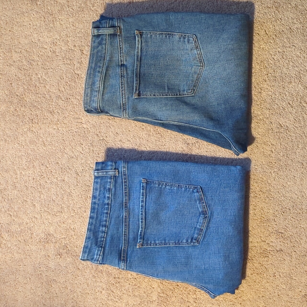 LOT OF 2 Talbots 14 Flawless Slim Ankle & Simply Flattering 5-Pocket Blue Jeans